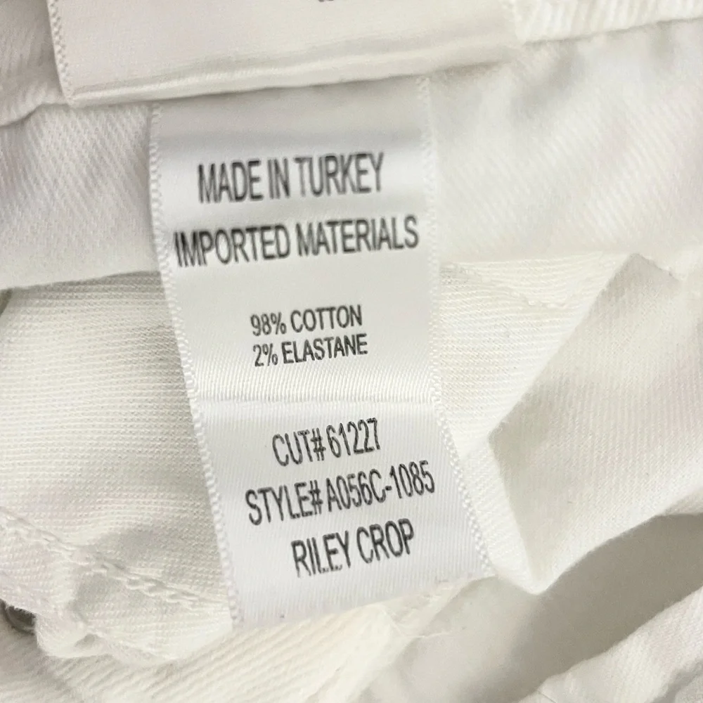 Agolde White Riley Crop Straight Leg Jeans Size 31 - Picture 9 of 13